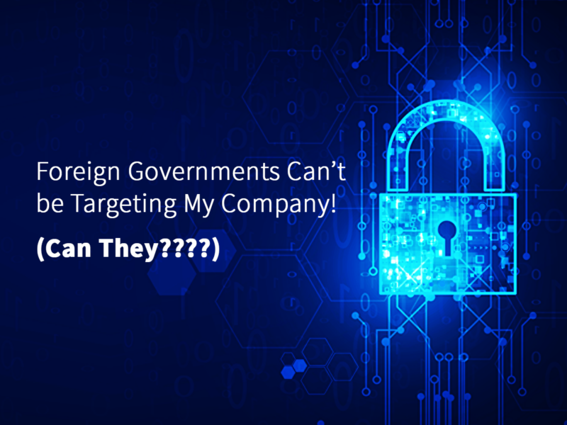 Foreign Governments Can’t be Targeting My Company! (Can They????)